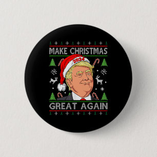 Funny Trump 2024 Weihnachten wieder großartig mach Button