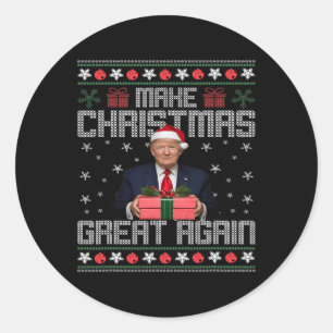 Funny Trump 2024 Weihnachten wieder großartig mach Runder Aufkleber