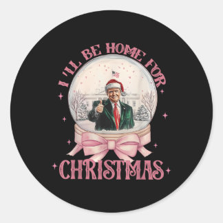 Funny Trump 2024 wird Zuhause Weihnachten Weihnach Runder Aufkleber