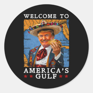 Funny Trump 2025 Mexiko Taco Willkommen in Amerika Runder Aufkleber