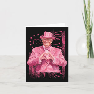 Funny Trump 45 47 Präsident Pink Anzug Herz Form Karte