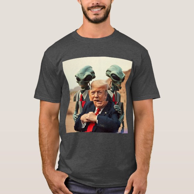 Funny Trump - Alien Entführung T-Shirt (Vorderseite)