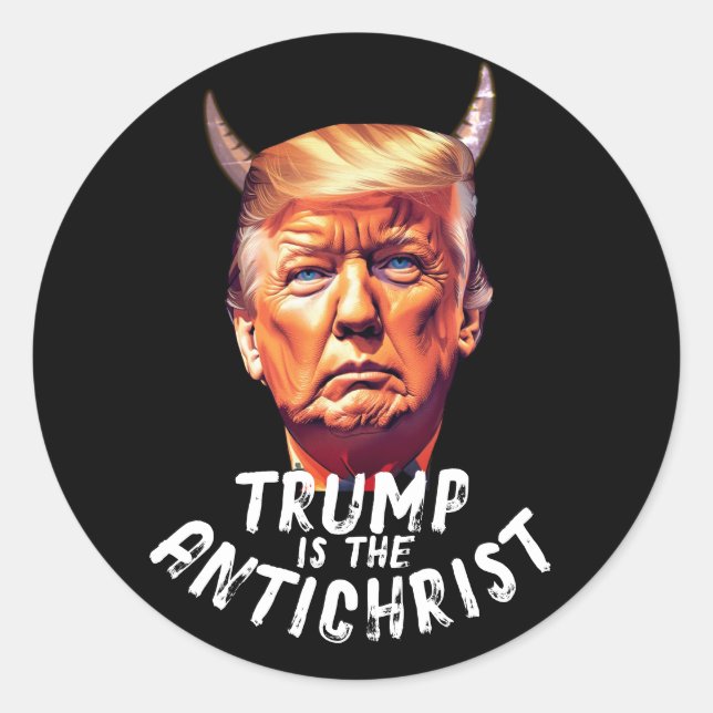 Funny Trump Antichrist Runder Aufkleber (Vorderseite)