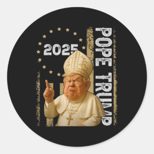 Funny Trump As Vatikan Church Pope Trump Funny Shi Runder Aufkleber