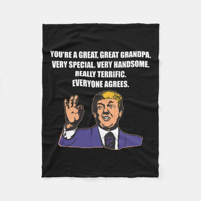 Funny Trump Bester Opa je jeder stimmt zu Fleecedecke (Vorderseite)