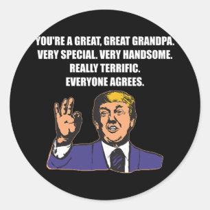 Funny Trump Bester Opa je jeder stimmt zu Runder Aufkleber