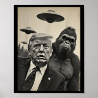Funny Trump Bigfoot Selfie mit Ufos komischer Alie