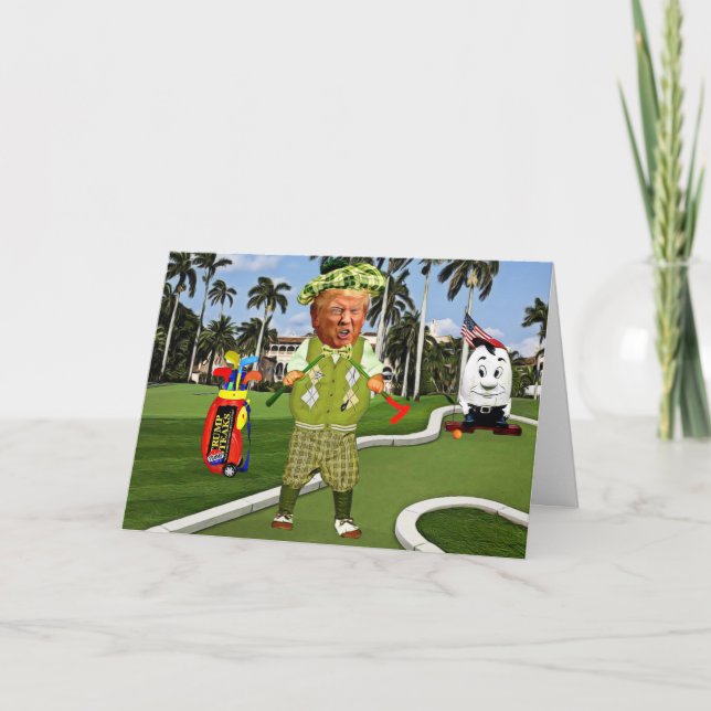 Funny Trump Birthday Card - Golf Karte (Vorderseite)
