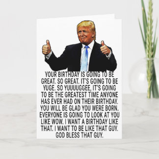 Funny Trump Birthday Karte