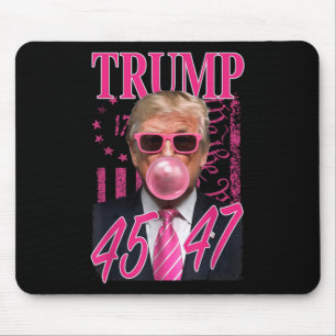 Funny Trump Blubble Gum 1776 Rosa Flag Mousepad