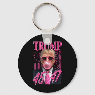 Funny Trump Blubble Gum 1776 Rosa Flag Schlüsselanhänger