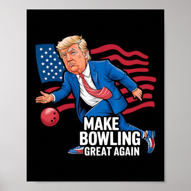 Funny Trump Bowling für den Bowling der Republikan Poster (Vorne)
