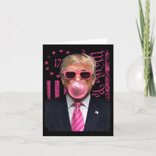 Funny Trump Bubble Gum Pink Usa Flag Karte