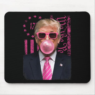 Funny Trump Bubble Gum Pink Usa Flag Mousepad
