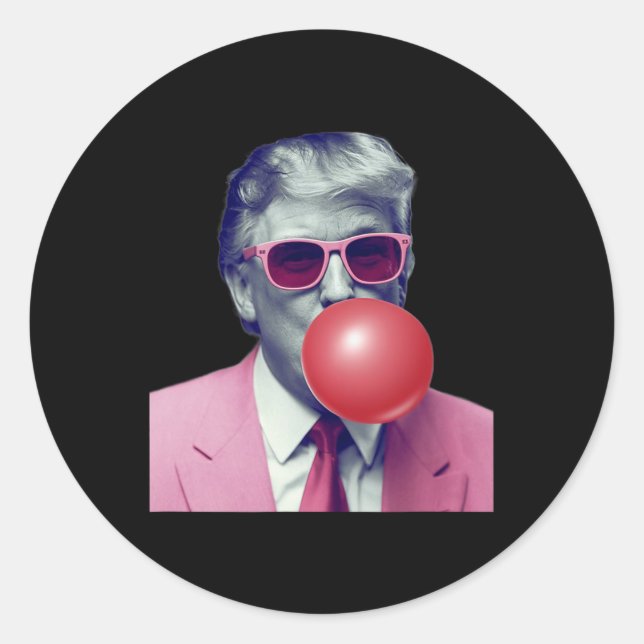 Funny Trump Bubble Gum Yum Geschenke Runder Aufkleber (Vorderseite)