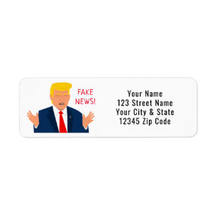 Funny Trump Cartoon Fake News Rücksendeadresse
