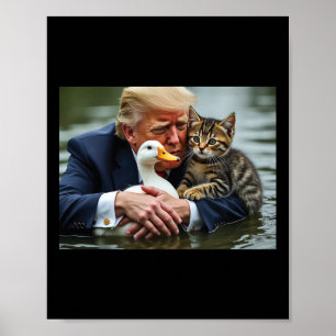 Funny Trump Cat and Enck Memes Weihnachts Hallowee Poster
