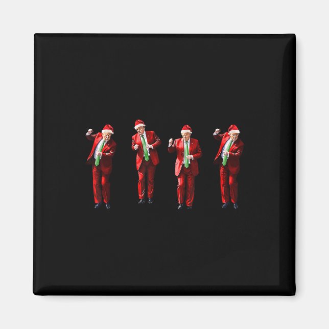 Funny Trump Dance Santa Claus Christmas Xmas Pajam Magnet (Vorne)