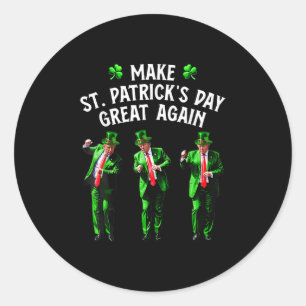 Funny Trump Dance St Patricks Day Pajamas Trump Runder Aufkleber