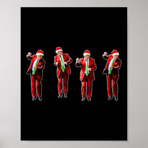 Funny Trump Dance Weihnachtsmann Weihnachten Weihn Poster