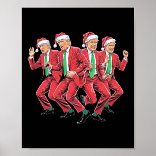 Funny Trump Dance Weihnachtsmann Weihnachten Weihn Poster