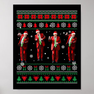 Funny Trump Dance Weihnachtsmann Weihnachten Weihn Poster