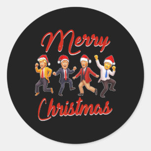 Funny Trump Dance Weihnachtsmann Weihnachten Weihn Runder Aufkleber