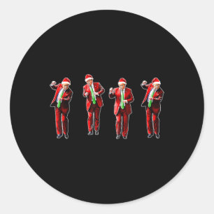Funny Trump Dance Weihnachtsmann Weihnachten Weihn Runder Aufkleber