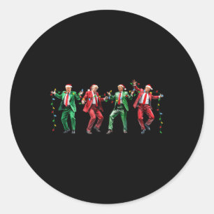 Funny Trump Dance Weihnachtsmann Weihnachten Weihn Runder Aufkleber