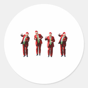 Funny Trump Dance Weihnachtsmann Weihnachten Weihn Runder Aufkleber