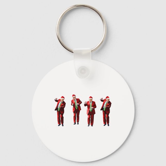 Funny Trump Dance Weihnachtsmann Weihnachten Weihn Schlüsselanhänger (Vorderseite)