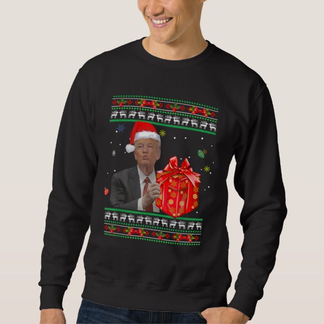 Funny Trump Dance Weihnachtsmann Weihnachten Weihn Sweatshirt (Vorderseite)