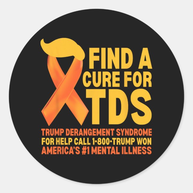 Funny Trump Derangement Syndrome Tds Awareness Rep Runder Aufkleber (Vorderseite)