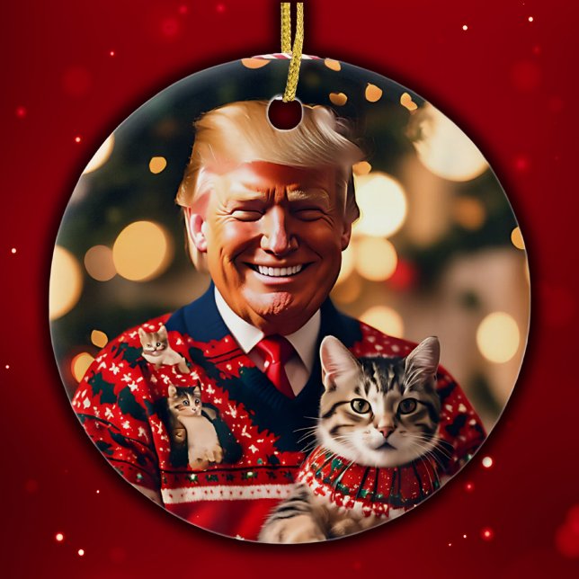 Funny Trump | Donald Trump macht Katzen wieder sic Keramik Ornament (Von Creator hochgeladen)