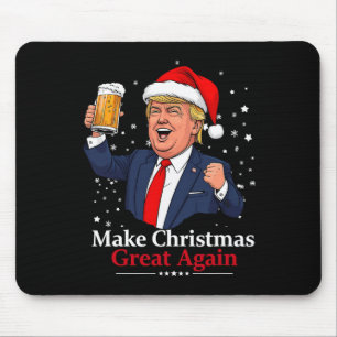 Funny Trump Drinking Beer Weihnachten 2024 Grea Mousepad