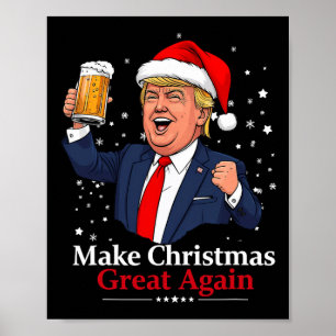 Funny Trump Drinking Beer Weihnachten 2024 Grea Poster