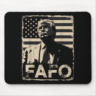 Funny Trump Fafo Retro American Flag Mousepad