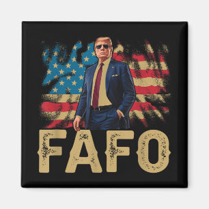 Funny Trump Fafo, Y2k Fafo Trump, US-Flag Vin Magnet