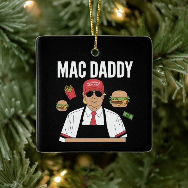 Funny Trump Fries Making Fries Mac Daddy Keramikornament (Baum)