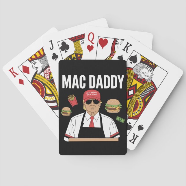 Funny Trump Fries Making Fries Mac Daddy Spielkarten (Rückseite)
