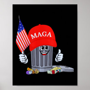 Funny Trump Garbage Can Cartoon Charakter Amerikan Poster