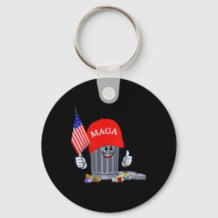 Funny Trump Garbage Can Cartoon Charakter Amerikan Schlüsselanhänger
