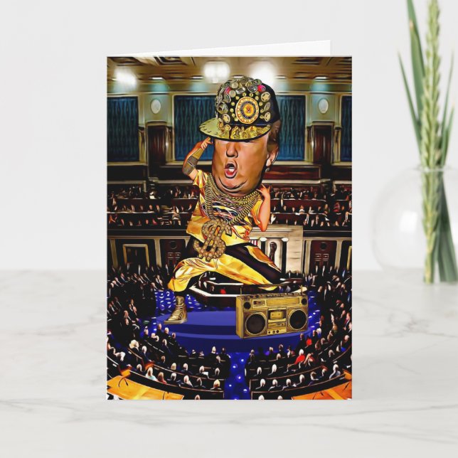 Funny Trump Geburtstagskarte - Hip Hop Karte (Vorderseite)