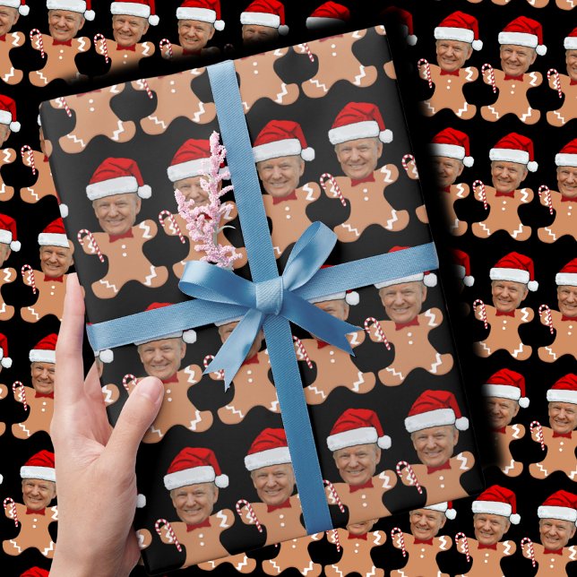 Funny Trump Gesicht Custom Face Foto Gingerbrei Geschenkpapier (Von Creator hochgeladen)