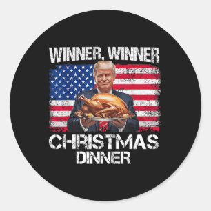 Funny Trump Gewinner Weihnachts-Abendessen Runder Aufkleber