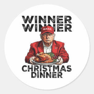 Funny Trump Gewinner Weihnachts-Abendessen Runder Aufkleber