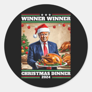 Funny Trump Gewinner Weihnachtsessen Runder Aufkleber