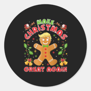 Funny Trump Gingerbrot Man Make Christmas Great A Runder Aufkleber