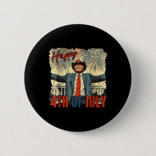 Funny Trump glücklich 4. Juli Unabhängigkeitstag Button