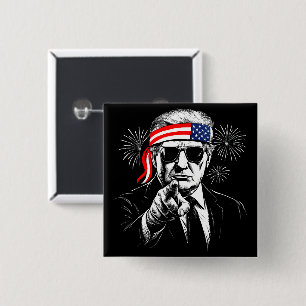 Funny Trump Golf of USA Amerika 2025 4. Juli Button